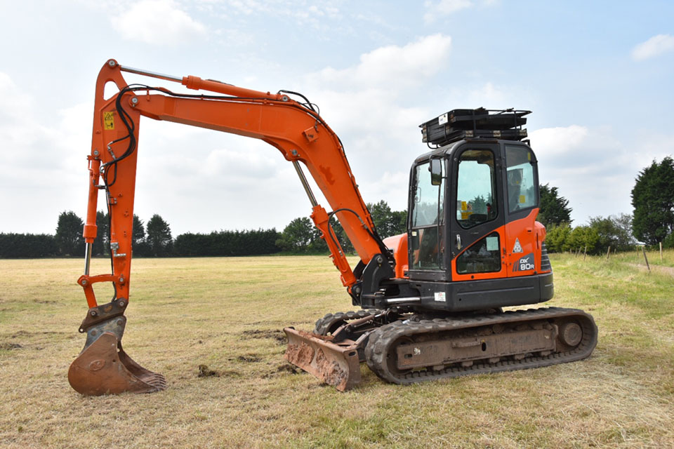 Digger in action on a construction site